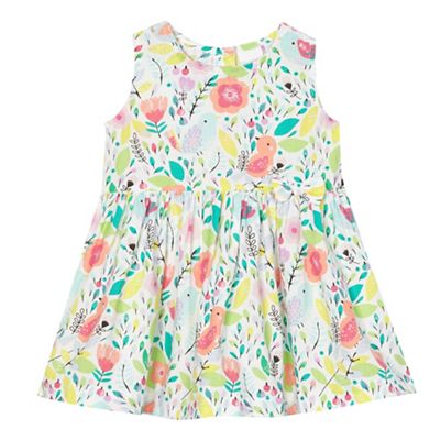 Baby girls' multi-coloured bird print dress